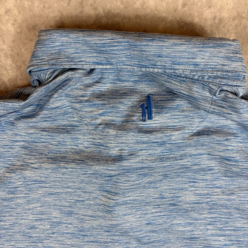 Johnnie-O Polo Shirt Lot (2) Mens L White Blue Floral Feather Performance Preppy - Picture 15 of 16